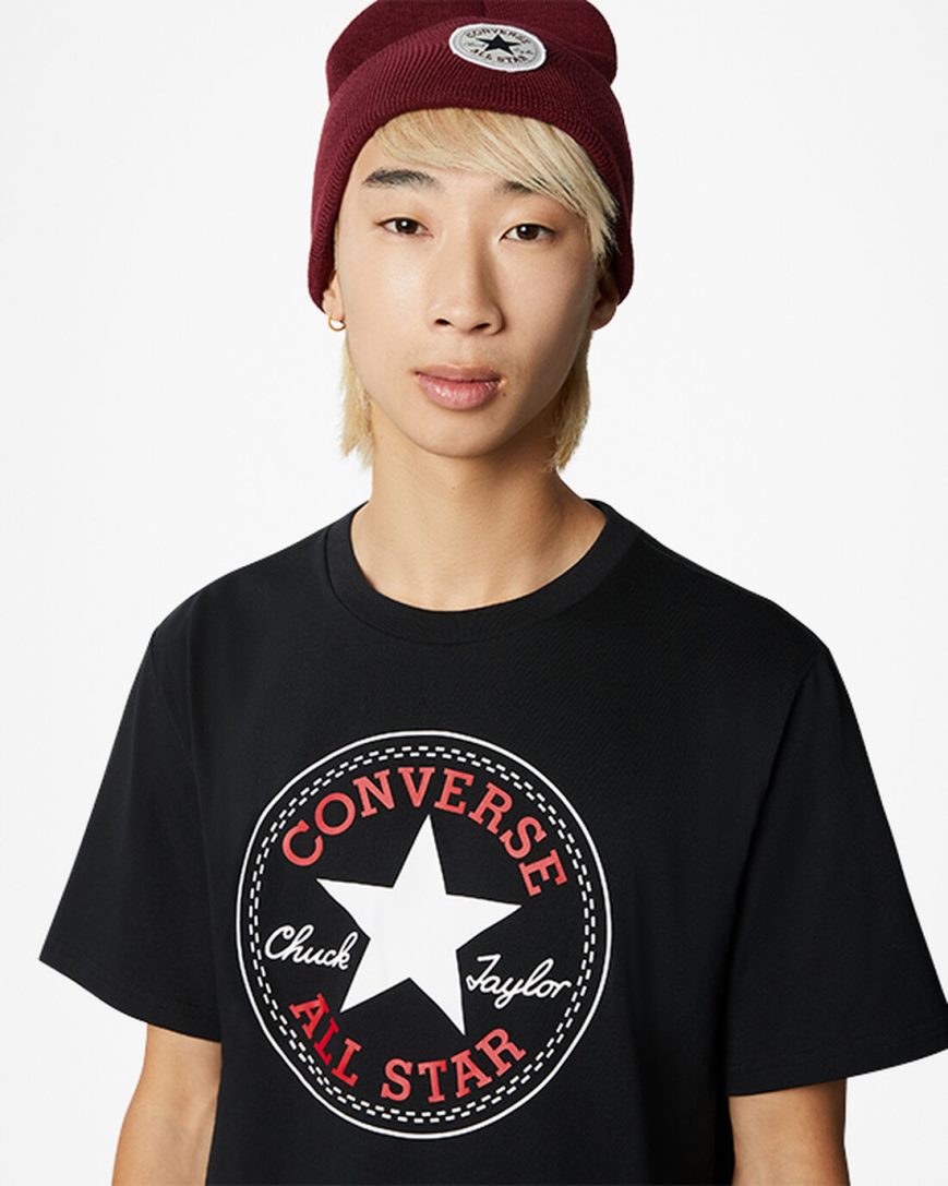 Camiseta Converse Go-To All Star Patch Standard Fit Masculino Pretas | PT E047P58